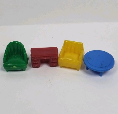4 Pc VTG Gumball Prize Eppy Furniture Lot Miniature Cracker Jack Premium
