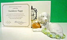 LENOX TOUCHDOWN PUPPY Superbowl sculpture Football Dog - - - NEW in BOX with COA