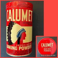 Vintage Advertising Tin Litho-c1929-50s Calumet Baking Powder Tin