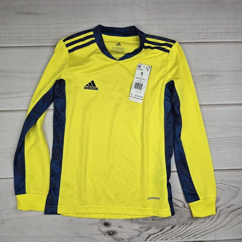 Adidas Goalkeeper Jersey Kids Small Soccer Training Yellow #83A - Image 1 of 1
