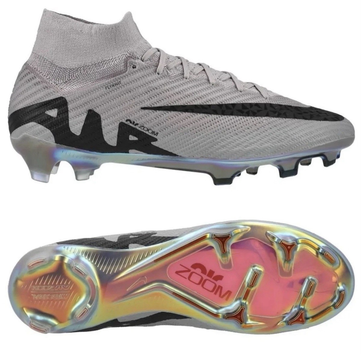 Nike Mercurial Superfly 9 Elite FG Grey Soccer Cleats HF4382-001 M