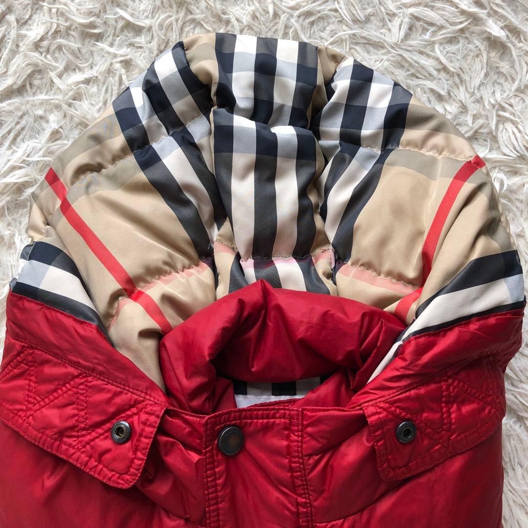 BURBERRY, Down Jacket, S, Red, Polyester, Mega Ch… - image 11
