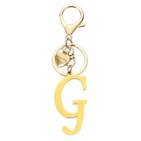 FüR Initial G SchlüSselanhäNger Edelstahl Herz Gold