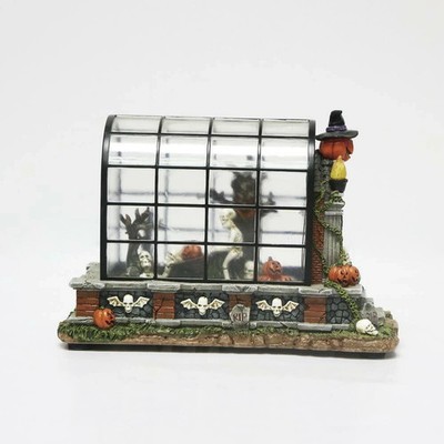 Pumpkin Hollow Spooky Green house Lighted Village Building Greenhouse Halloween