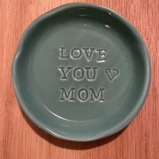 Love You Mom Green Round Ring Dish Trinket Jewelry Holder Gift For Mothers 4