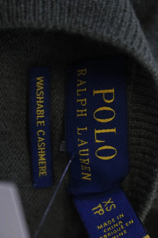 Polo Ralph Lauren Mujer Pullover Cachemira Suéter Verde Manga Corta Talla XS Foto 4 de 4