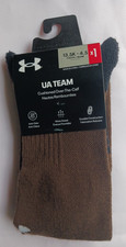 Under Armour UA Team Cushioned OTC Socks Youth Size 13.5K-4.5 Brown.