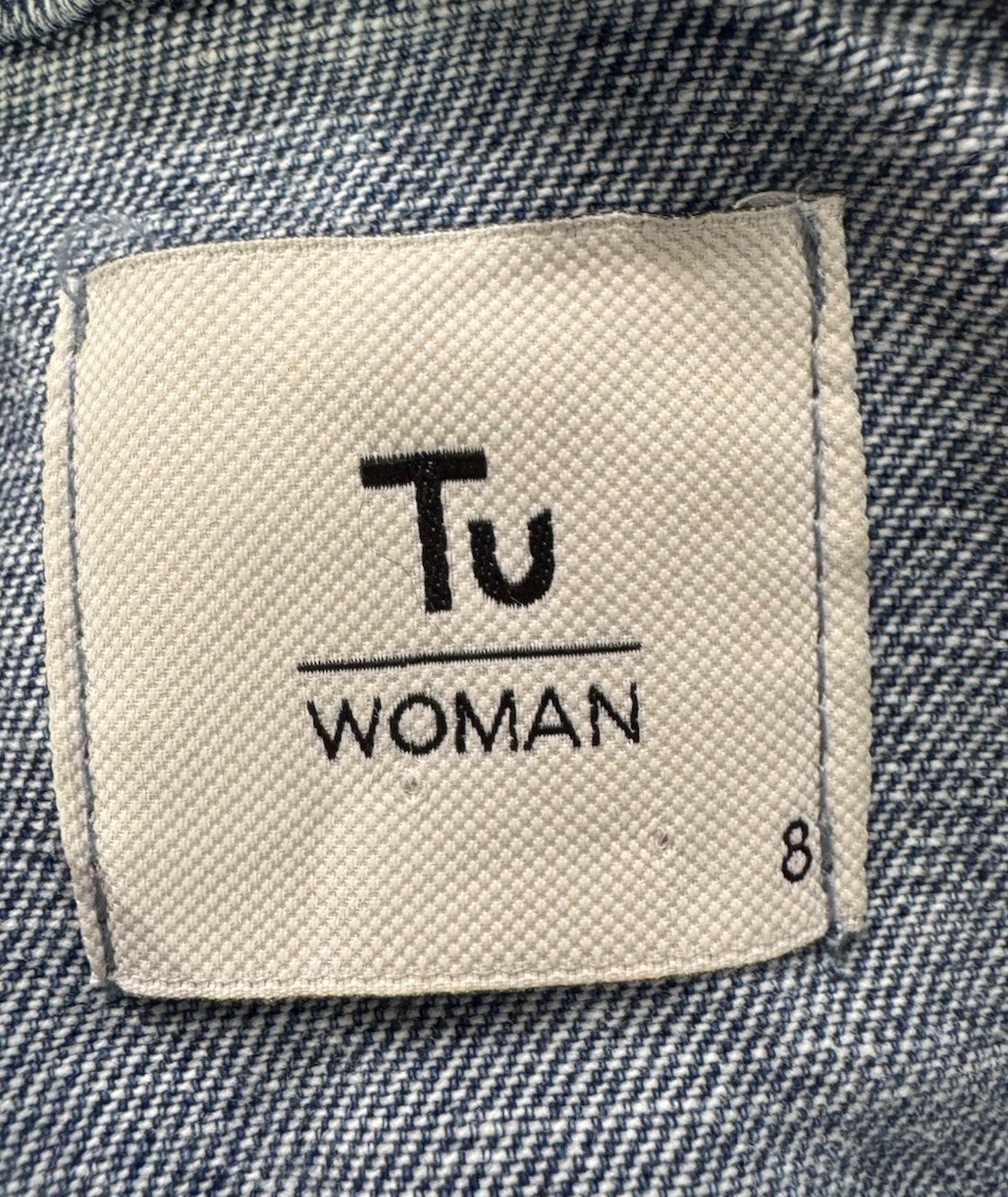 Tu Women’s Size 8 Mid Blue Denim Jacket Short Length image 3