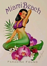 New Ralph Burch Wall Art Paper Print Miami Beach Paradise Found Signed