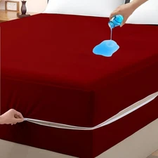 Mattress Protector Queen Size 100% Waterproof Zippered Cover, 15 Inches Deep,...