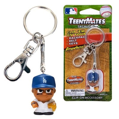 MLB Teenymates Tagalong Key Chain With Clip. Los Angeles Dodgers