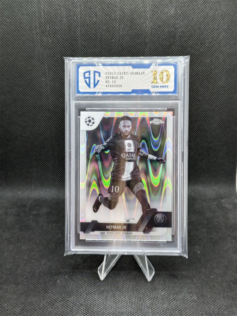 2022-23 Topps Chrome UEFA Neymar Jr #10 Black White RayWave Refractor SC 10