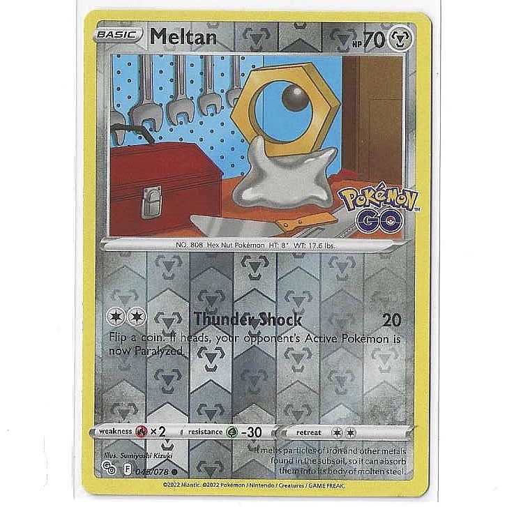 Meltan 045/078 Common Pokemon GO Pokemon Reverse Holo Near Mint