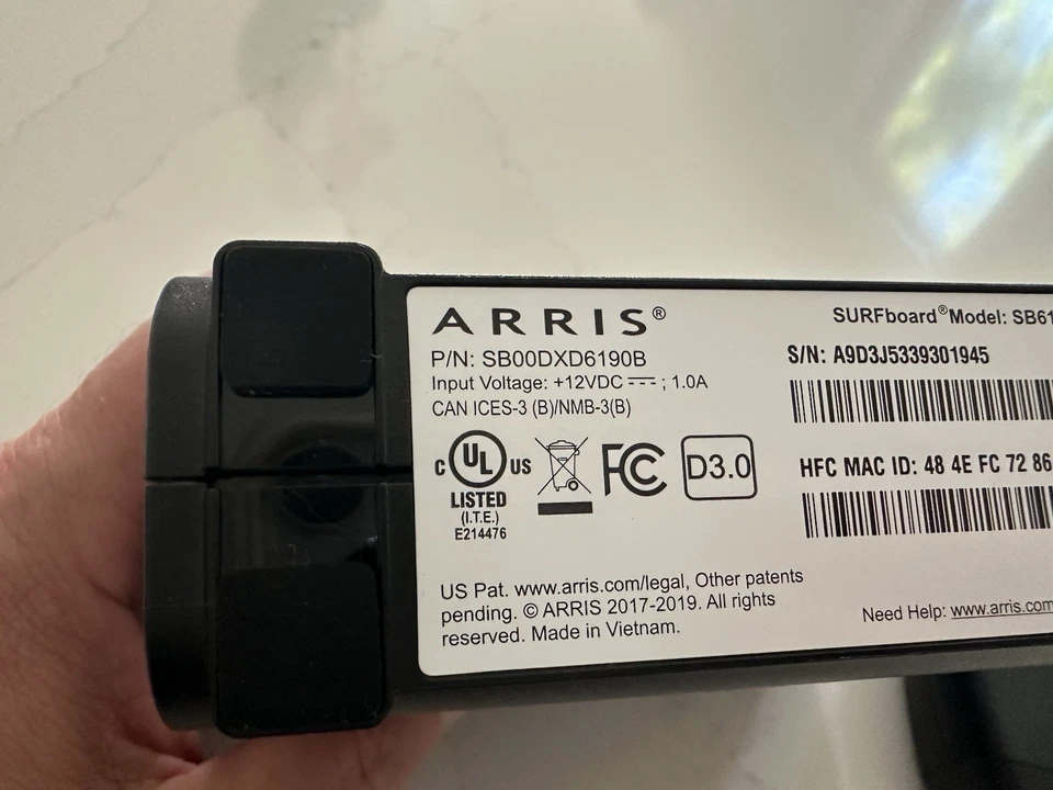 ARRIS SURFboard SB6190 DOCSIS 3.0 Cable Modem 32 x 8 Black - Image 2 of 4