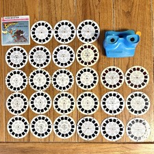 Lot of 25 View Master Reels Superman Snoopy Peanuts Popeye Casper Cartoon Disney