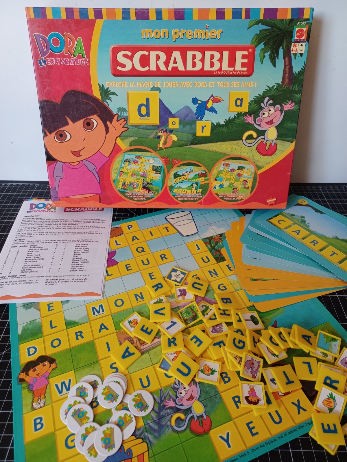 🌟 Mon Premier Scrabble Dora l’Exploratrice Mattel 2005 COMPLET Et Reconditionné
