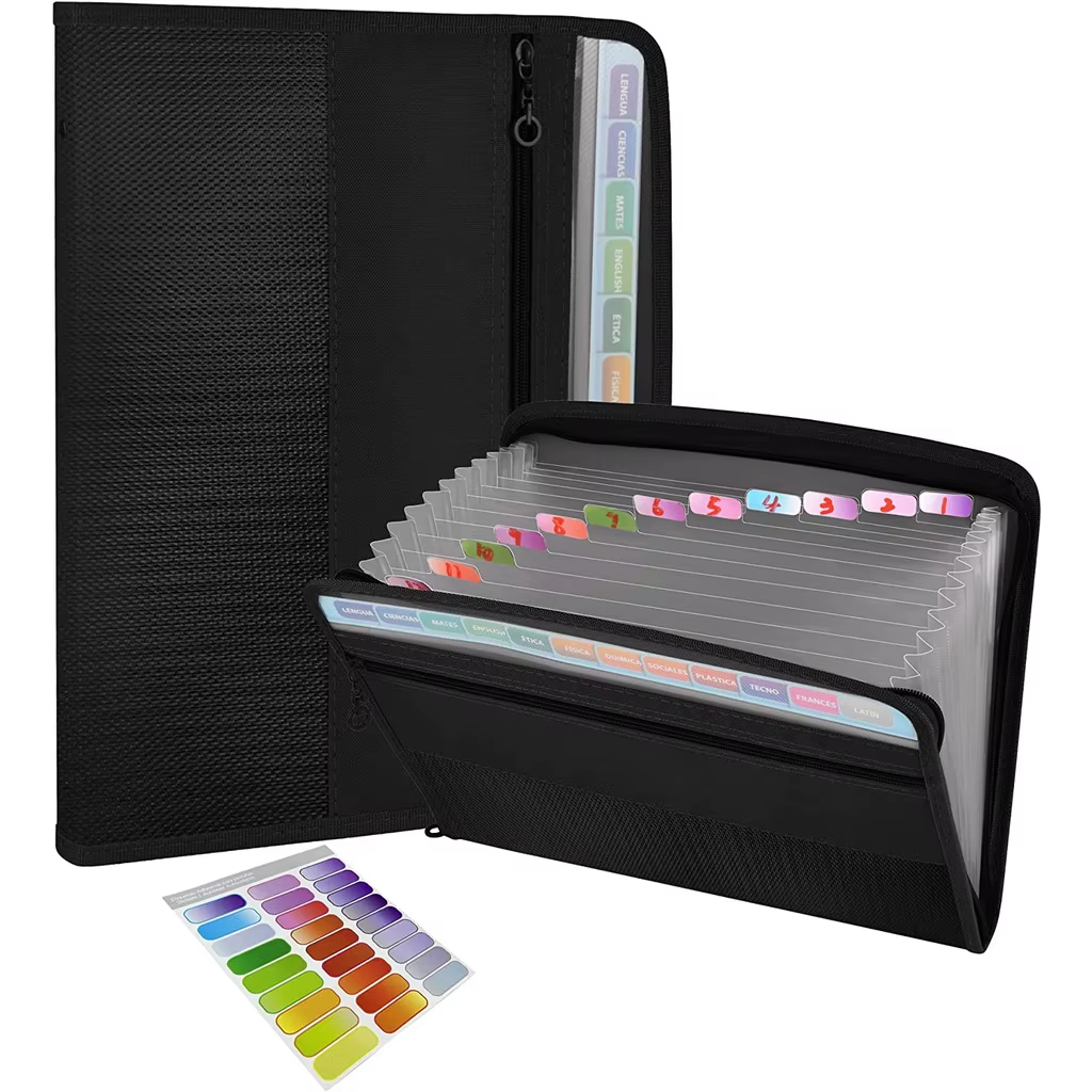 Accordion File Organizer 13 Pocket Expanding Folder Zipper Pouch UK