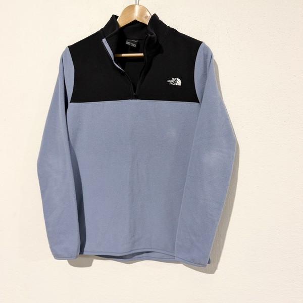 The North Face Women's 1/4 Zip Fleece Pullover Sweatshirt Colourblock Logo M