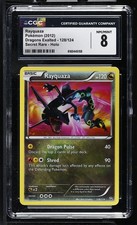 CGC 8 Rayquaza 128/124 Dragons Exalted Secret Rare Holo Pokemon Card on eBay