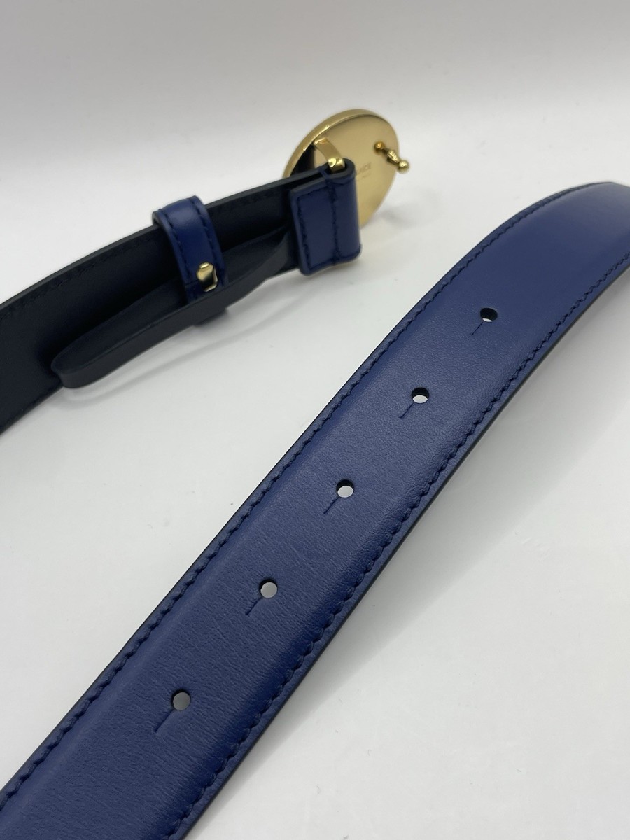 Versace belt Gold Medusa-Buckle Blue Leather 90 /36 NWT $600  display picture 1