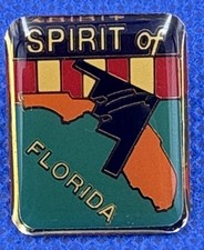 SPIRIT of Florida B-2 Stealth Bomber Enamel Lapel Pin Northrop Grumman USAF VTG