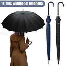 Regenschirm 16 Rippen winddicht stark robust groß automatischer Klappschirm UK