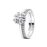 Ring 54 - Sterlingsilber -Teilbarer Ring Kleeblatt