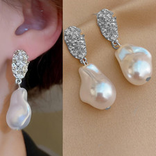 Orecchini con Perle Barocche Scaramazze Sintetiche Montatura Colore Argento