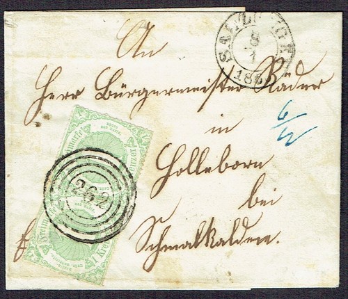 Doppelst. 1 Kreuzer Mi.-Nr. 41, Nst. 262 , Ost. Salzungen 8/1