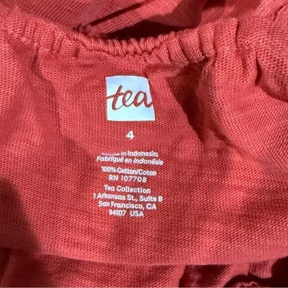 Camiseta sin mangas Tea Collection con borlas y volantes roja talla 4 Foto 3 de 3