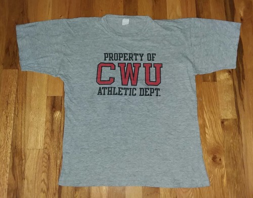 vintage CWU Central Washington Wildcats College Football gray t shirt M basketba - Picture 3 of 4