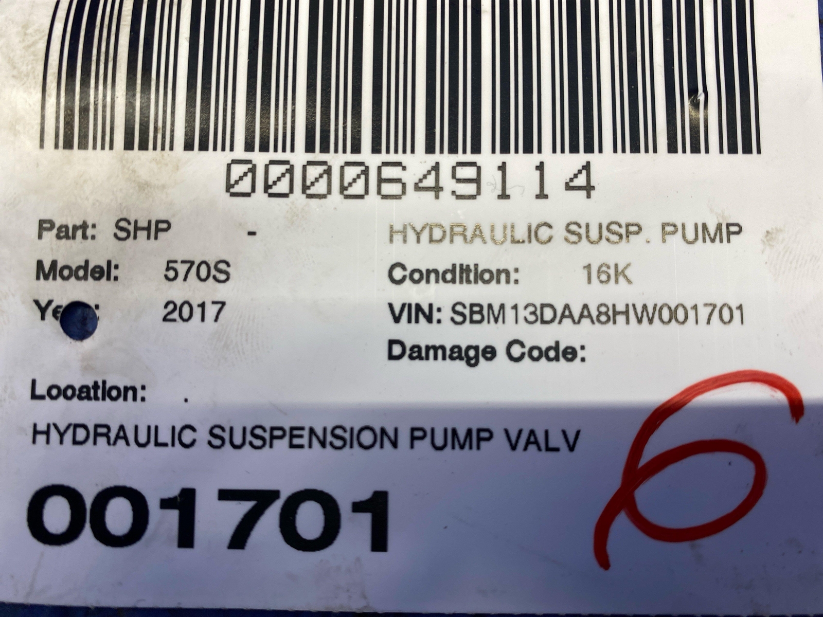 2016-2021 MCLAREN 570S HYDRAULIC SUSPENSION PUMP VALVE BLOCK 13B0737CP OEM