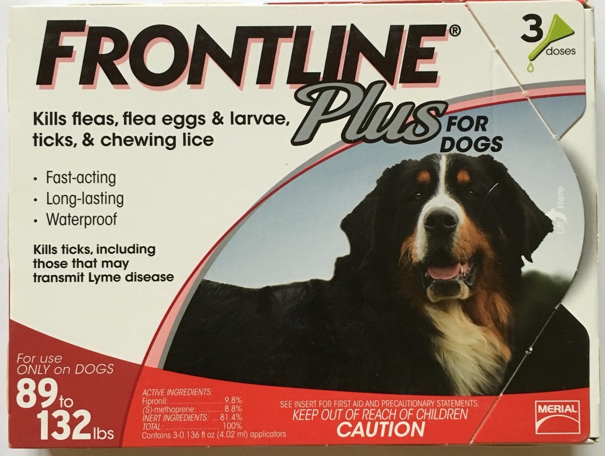 FRONTLINE Plus for Dogs Flea Tick Medicine RED XL Box Month