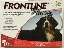 FRONTLINE Plus for Dogs Flea and Tick Medicine Large RED Box 3 Month Supply EPA