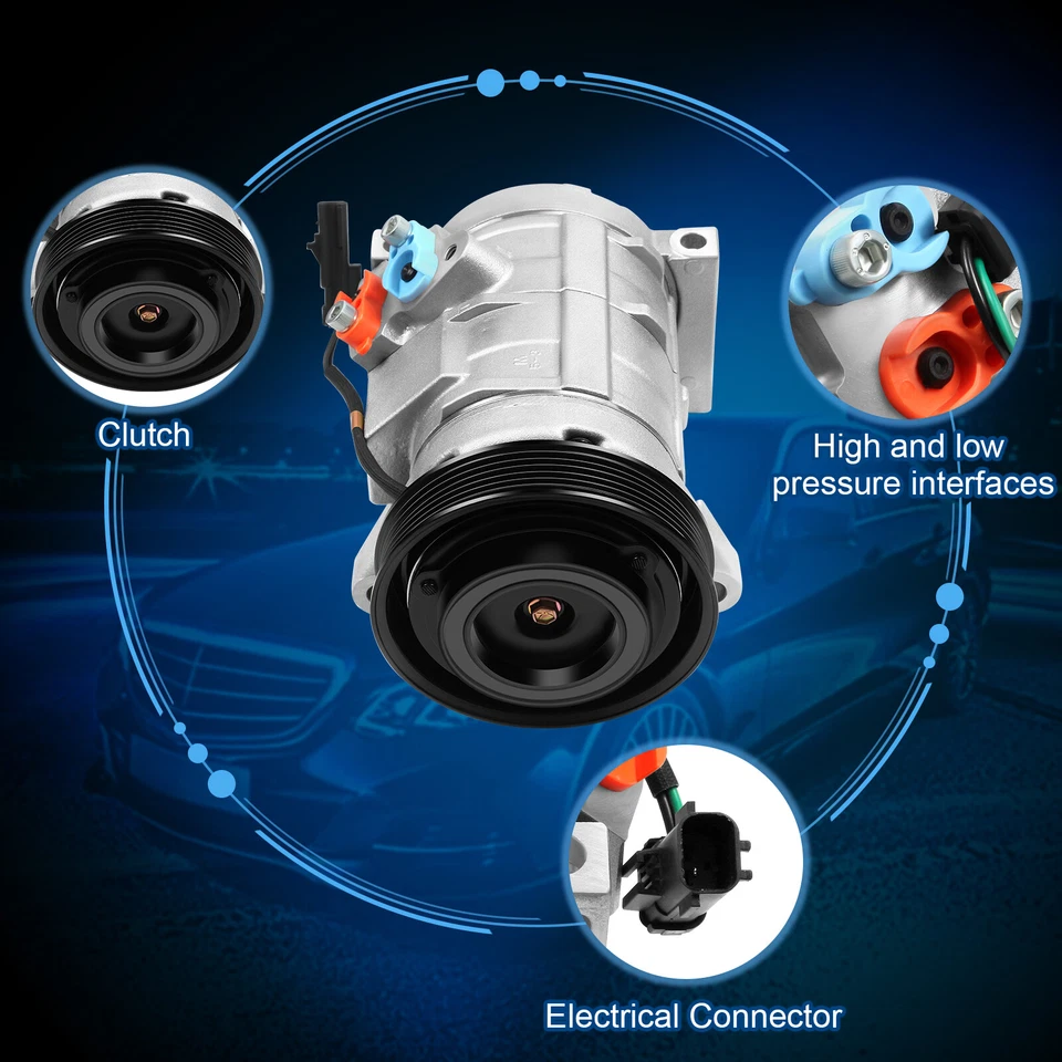 AC Compressor For Dodge Caravan Chrysler Town & Country 2001- 2007 3.3L 3.8L - Image 2 of 4