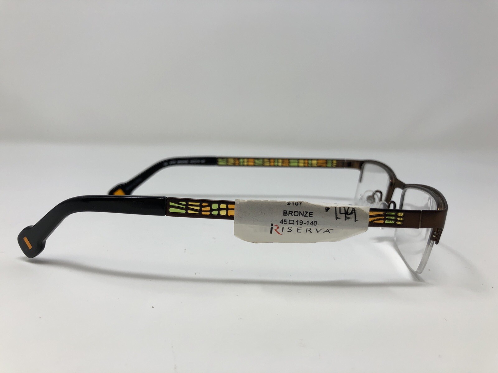 Riserva Eyeglasses Frame 9107 BRONZE 45-19-140 Tortoise/Black Half Rim ...