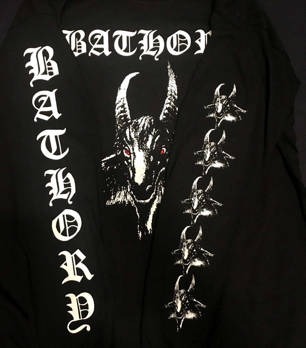 【White Goat Sleeve】Bathory / Bathory BATHORY cd cv WHITE GOAT Official LONG SLEEVE SHIRT LRG New