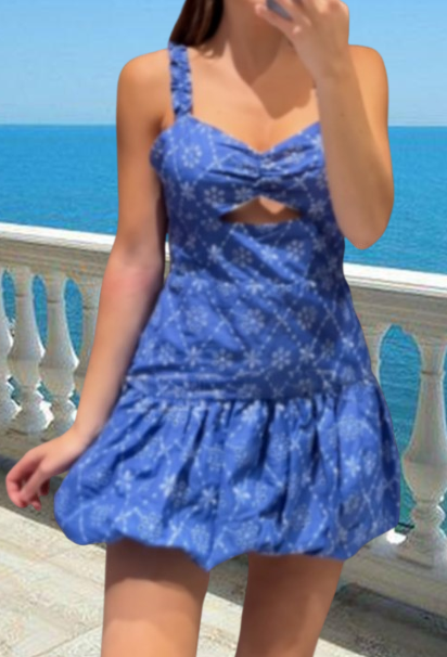 ZARA【NEW】PRINTED MINI DRESS WITH CUTWORK EMBROIDERY ZARA NEW INK BLUE CUTWORK EMBROIDERY MINI DRESS sz L,XL | eBay