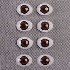 4Pairs Brown Half Oval Acrylic Eyes For 20"-22" BJD OOAK Doll Reborn Baby Dolls