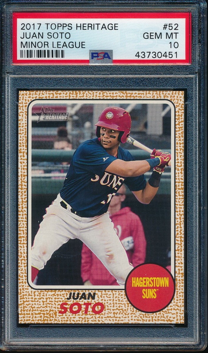 PSA10 フアン ソト ルーキー‼️JUAN SOTO RC - YANKEES PSA 10 JUAN SOTO 2017 Topps Heritage Minor League Yankees