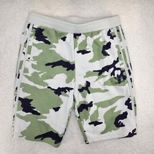 adidas Originals Shorts Youth Boys Large French Terry 9 Inch Green Camouflage