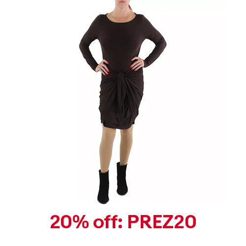 Lauren Ralph Lauren Womens Heathered Tie Waist Work Wear Sheath Dress BHFO 5737