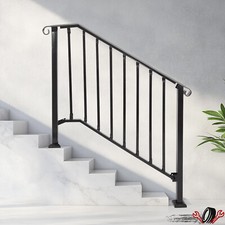 Adjustable Steel Step Handrail For 4-5 Steps Outdoor Stair Railing Universal