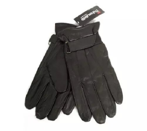 New Genuine Leather Gloves Men s Black Winter Walking Driving 3M Thinsulate