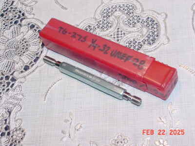 Thread Check 1/4-32 UNEF-2B Thread Plug Gage GoPD .2297 NoGO .2339 TPG-11-26