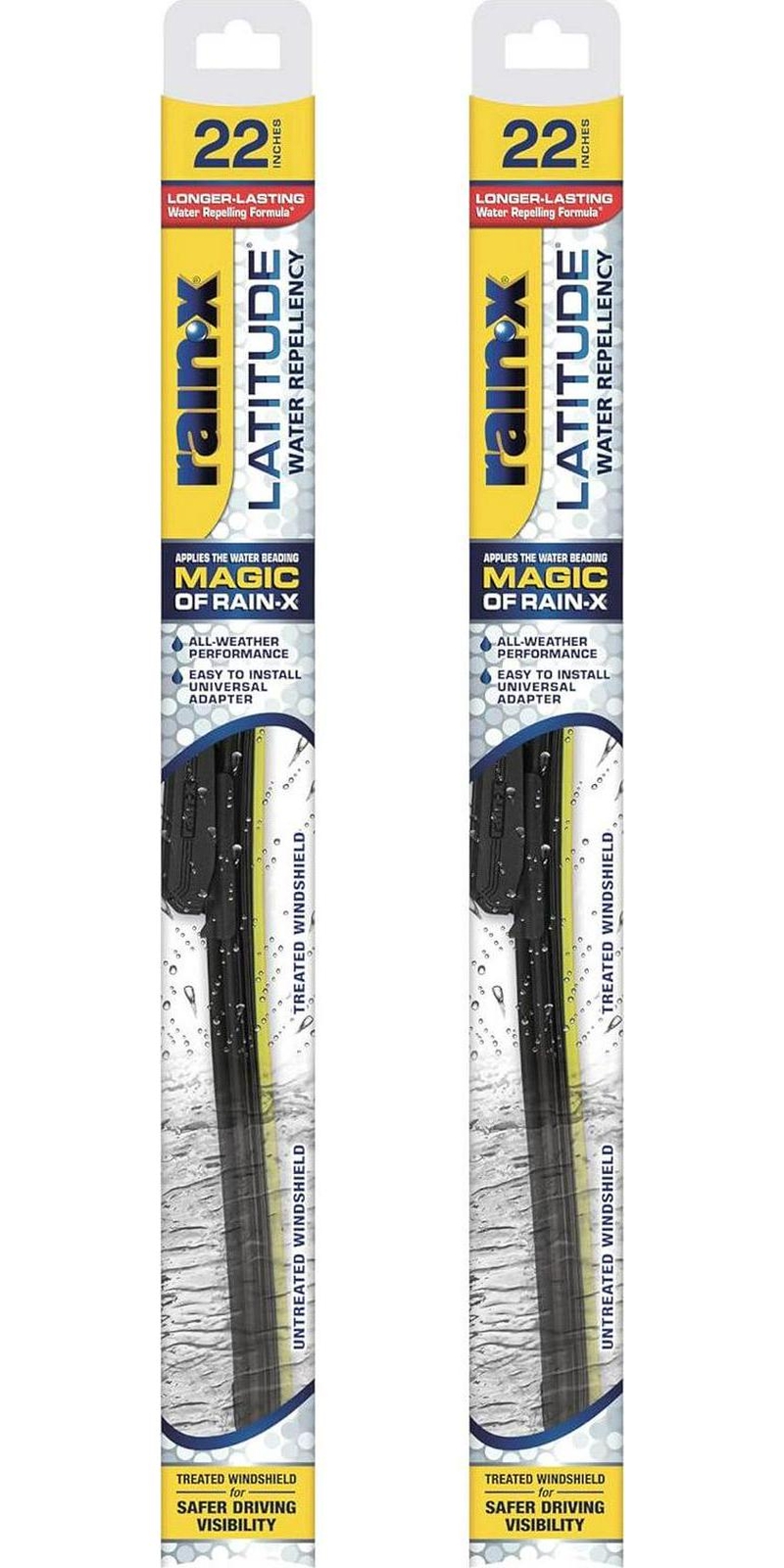 Rain-X 810165 Latitude 2-In-1 Water Repellent Wiper Blades, 22 Inch Windshield