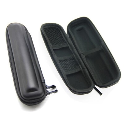 Long Black Leather Zipper Case Mini Small EGo EVOD Travel Storage Carry Bag