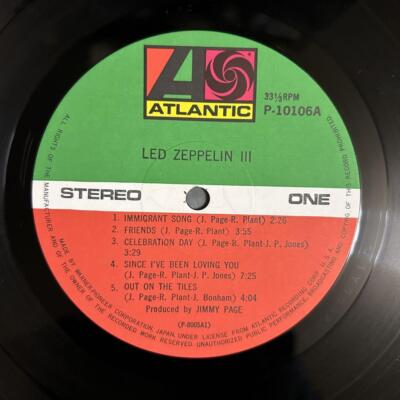 帯付きLP　Led Zeppelin III 　P10106A エ Led Zeppelin III LP Record Rock Hard Rock Record P10106A