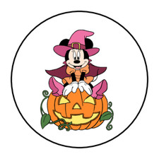 MINNIE HALLOWEEN ENVELOPE SEALS STICKERS LABELS TAG 1.5" ROUND 30