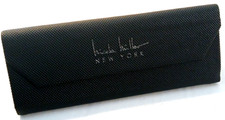 NICOLE MILLER Eyeglass Case Triangular Semi-Hardshell Magnet Closure BLACK NY